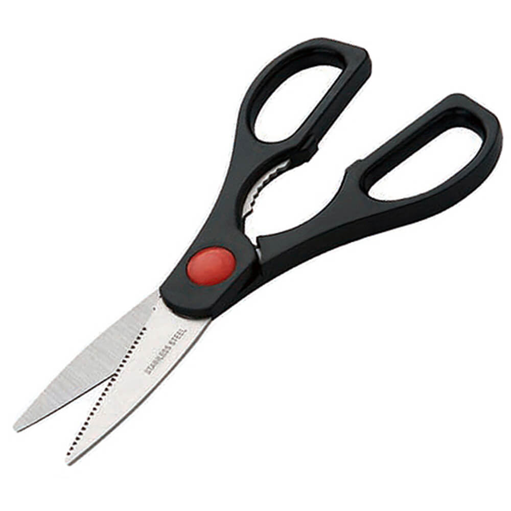 Black, Stainless Steel Kitchen Shears With Bottle Opener 120802
