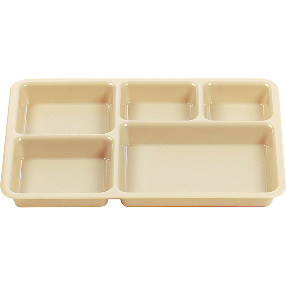 Tan, 5-Compartment Co-Polymer Base Tray, 24/PK