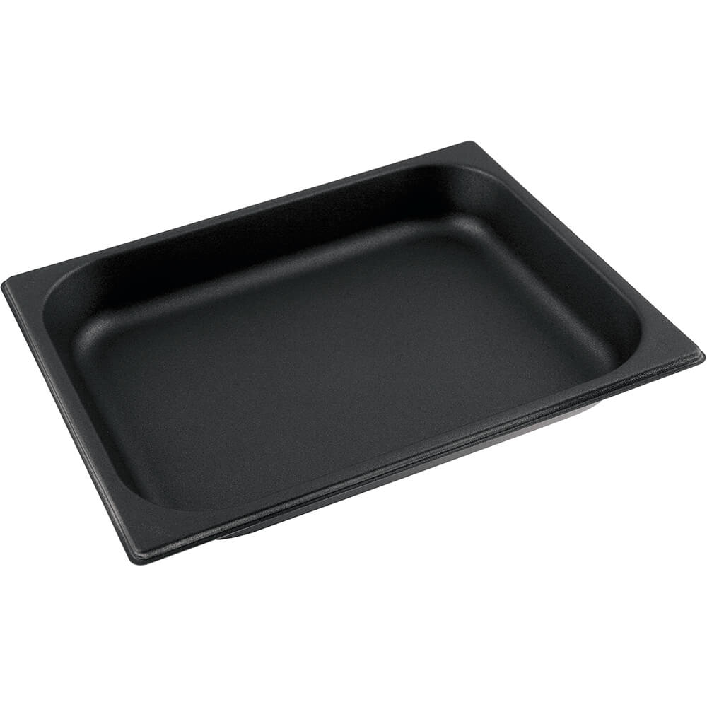 Black, Stainless Steel 1/2 GN Nonstick Baking Pan, 0.75" Deep 1416502 Paderno