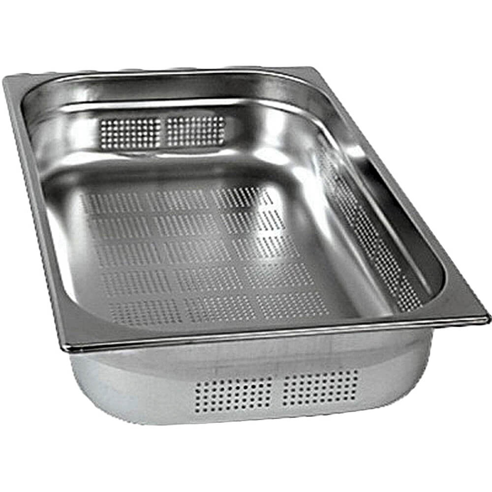 Stainless Steel 2/3 Gn Colander / Perforated Pan, 4" Deep