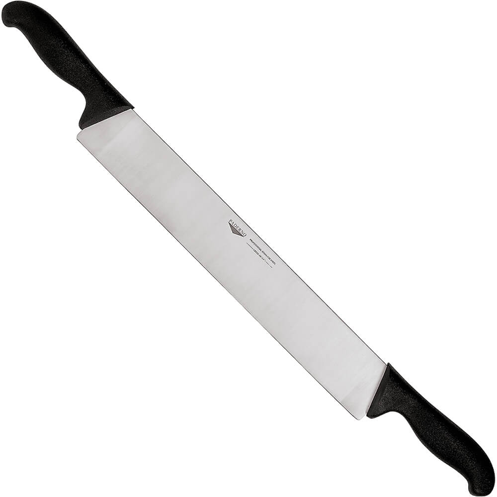 Paderno Black, Carbon Steel Two Handled Cheese Knife, 14.12