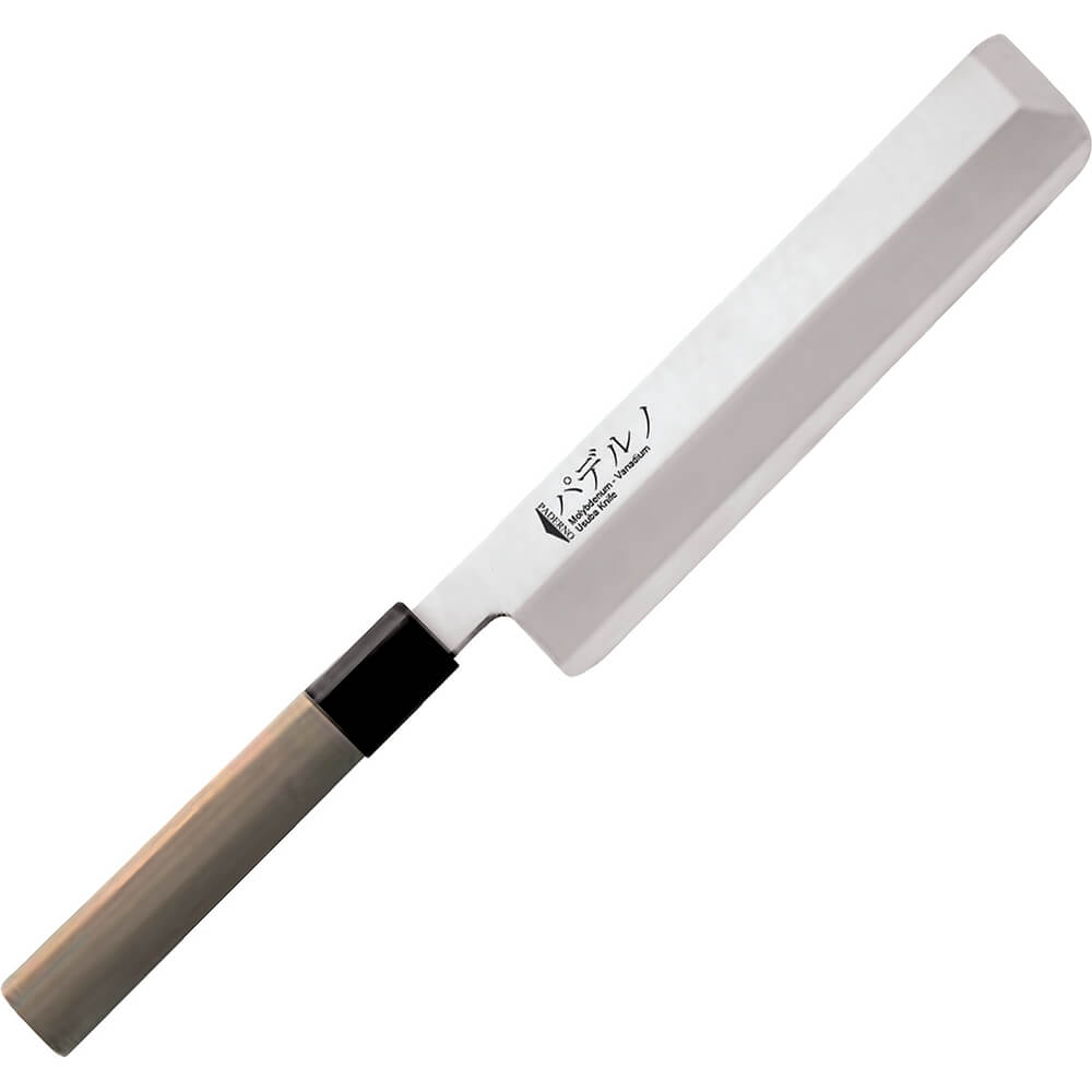 Light Wood Tone, Stainless Steel Usuba Japanese Sushi Knife W/ Wooden