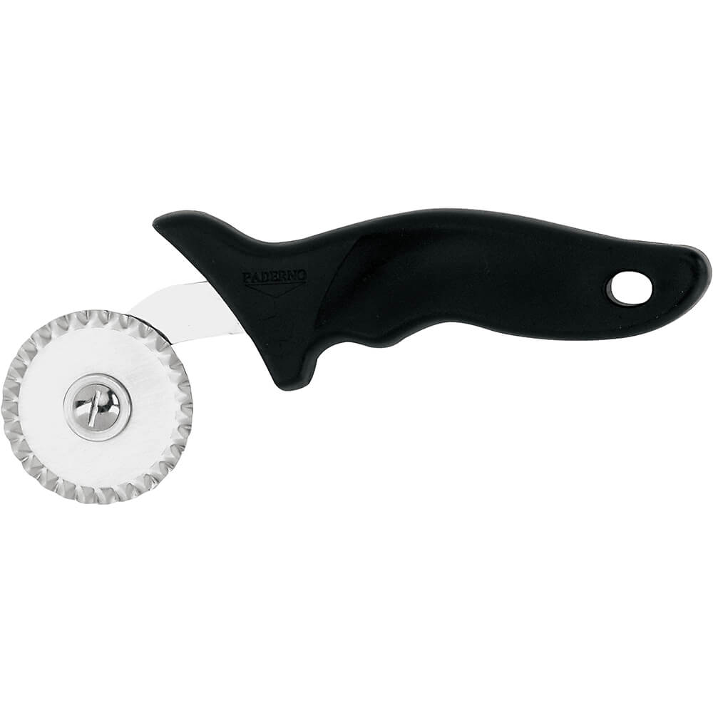Paderno Black, Stainless Steel Pastry Wheel Cutter, Fluted, 9", 1832502