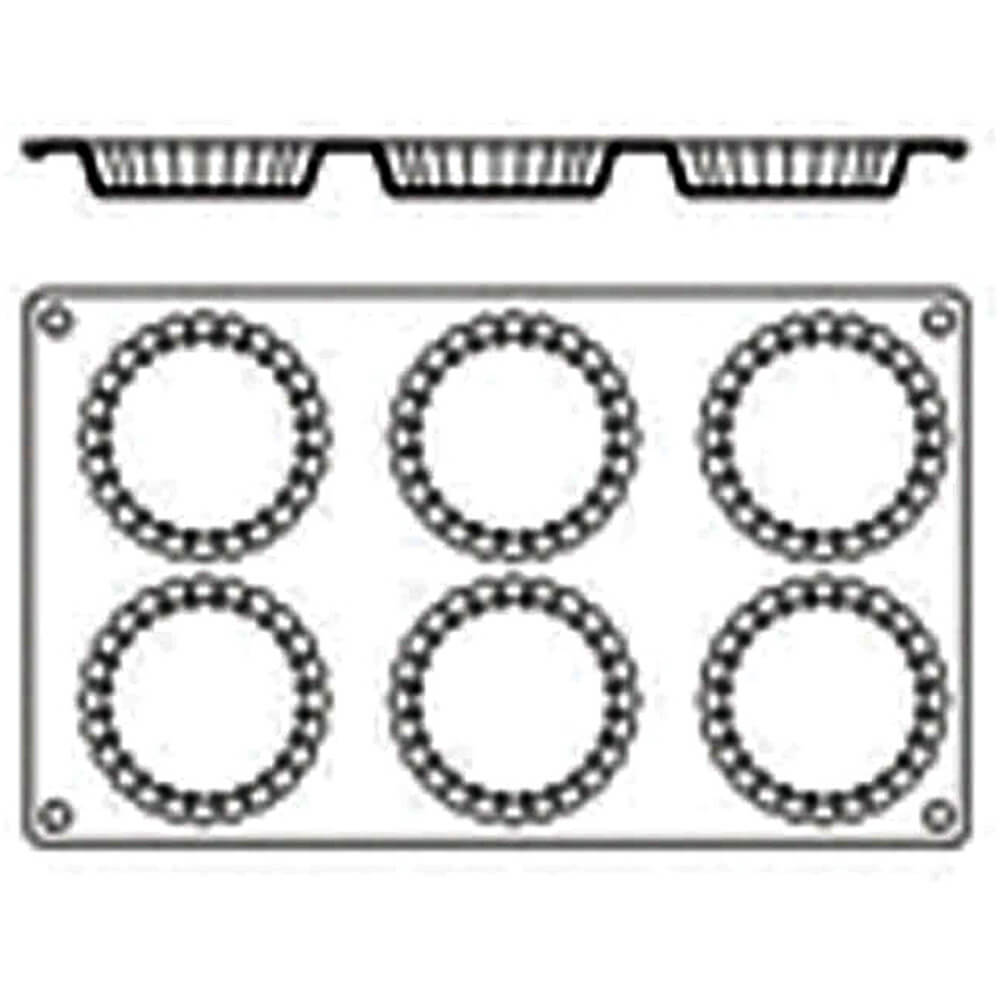 Silicone Gastroflex Fluted Mini Tart Pan, Sheet Of 6 257926 Matfer