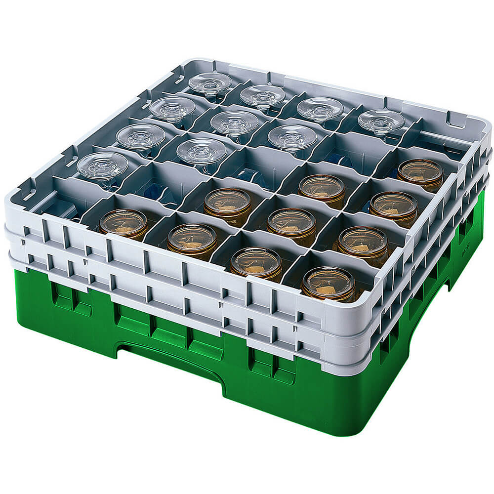 Sherwood Green, 25 Comp. Glass Rack, Full Size, 9-3/8