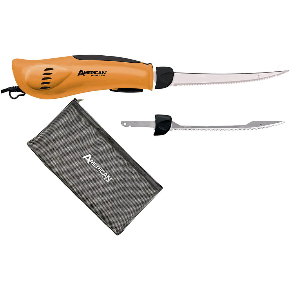 Orange, Pro EFK Electric Knife W/ 8" Freshwater and 8" Saltwater Fillet