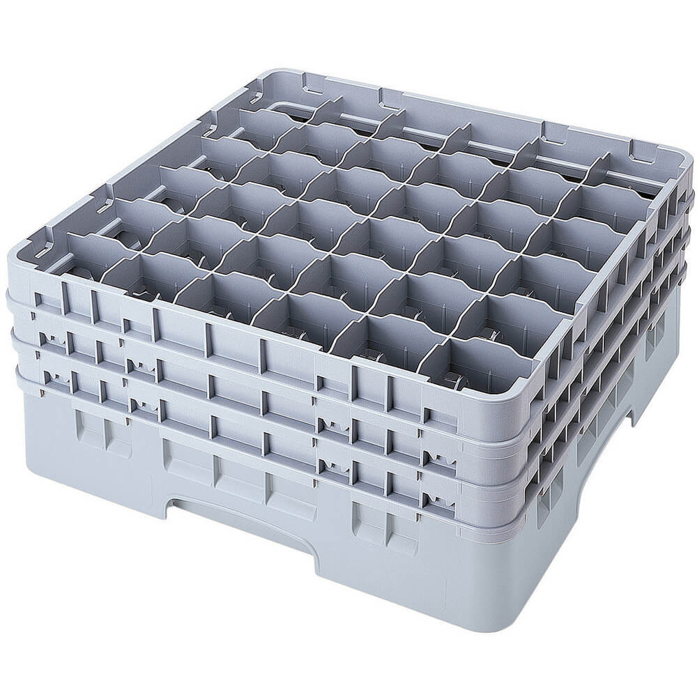 Soft Gray, 36 Comp. Glass Rack, Full Size, 12-5/8" H Max.