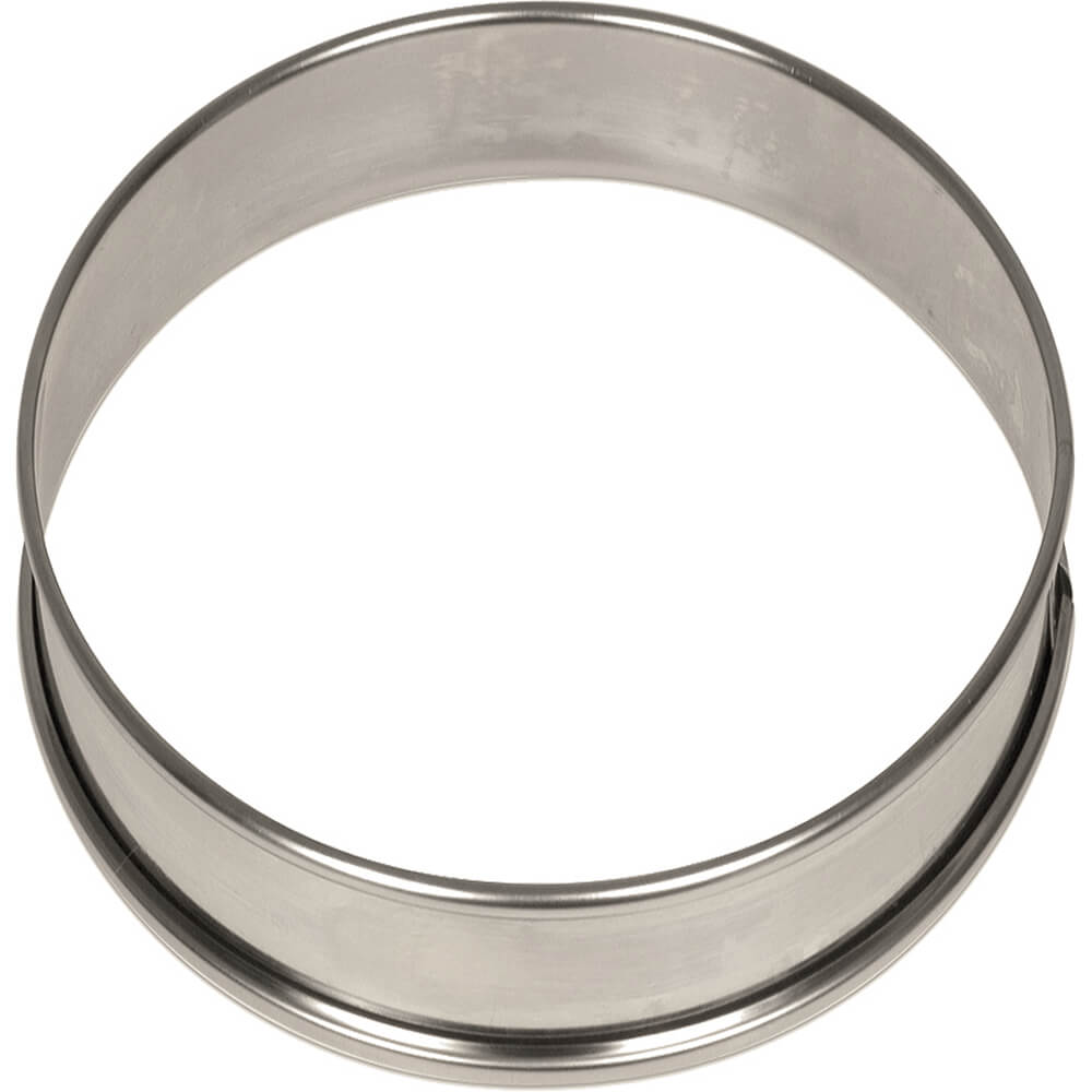 Anello Per Dolci In Acciaio Inox Matfer, Diametro 24 Cm, Altezza 3,5 Cm, Senza Fondo, Produzione Francese