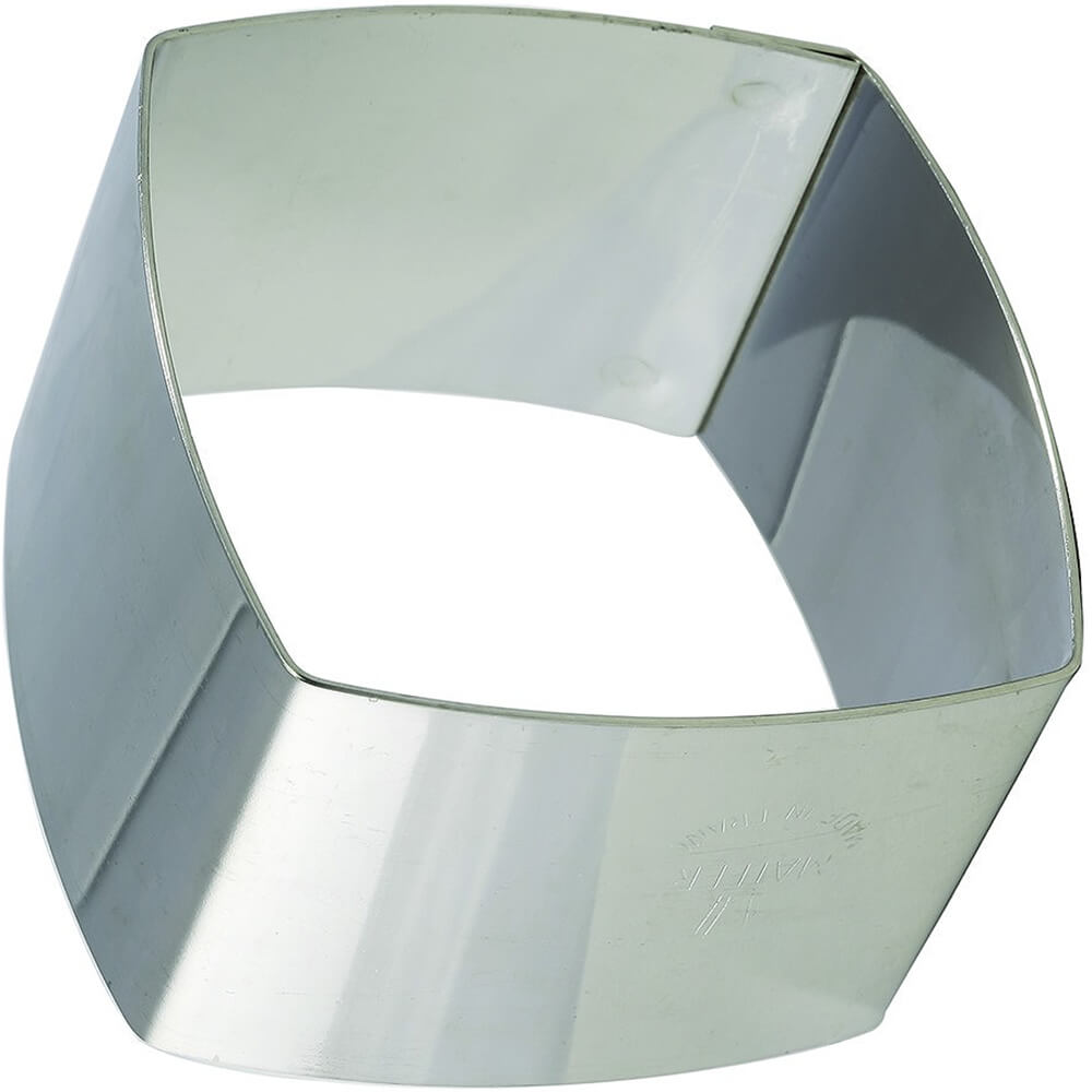Stainless Steel Square Ring Molds, Convex Sides, 4/PK 375003 Matfer