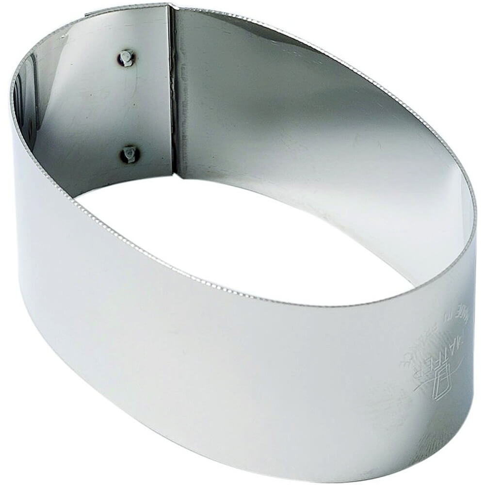 Stainless Steel Pastry / Dessert Ring Mold, Oval Shape, 3", 4/PK