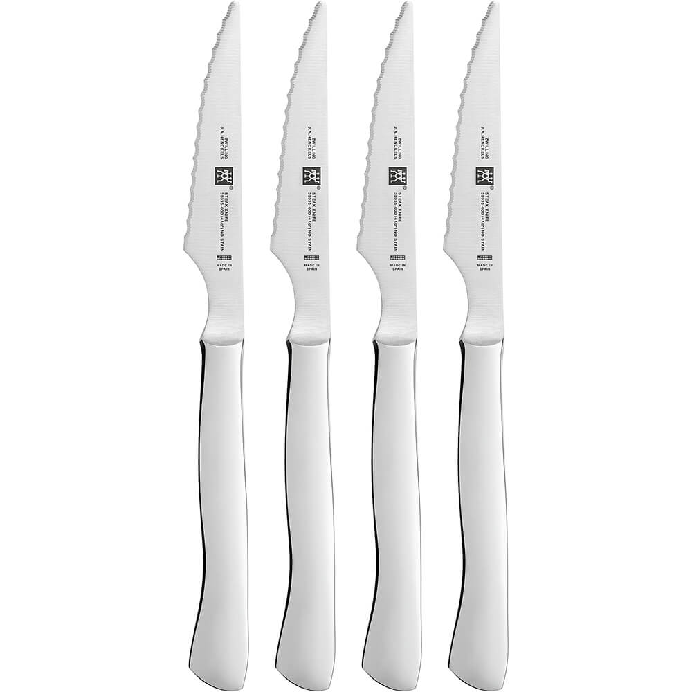 Twin Four Star 4pc 4.5" Stainless Steel Steak Knife Set, Serrated