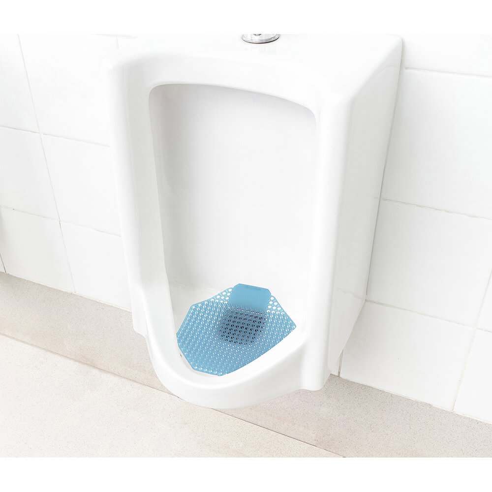 Blue, Plastic Urinal Screen, Cotton Blossom Urinal Deodorizer, 10/PK