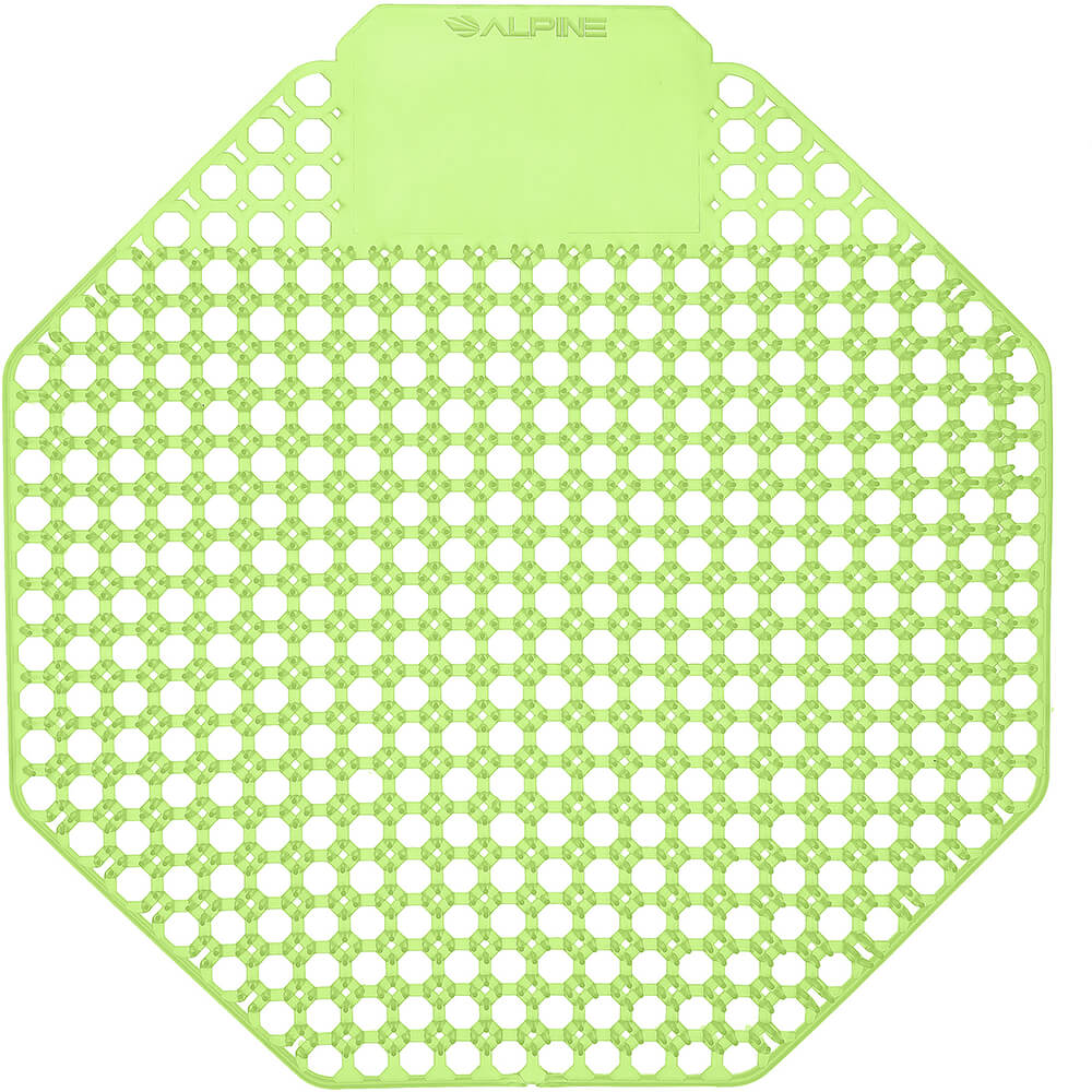 Green, Plastic Urinal Screen, Cucumber Melon Urinal Deodorizer, 10/PK