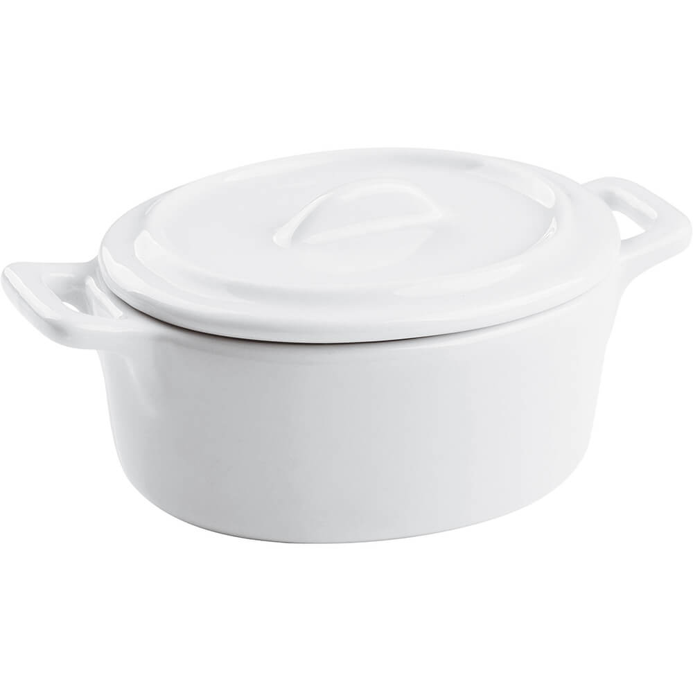 Royale White, Porcelain Mini Oval Casserole with Lid, 4120015