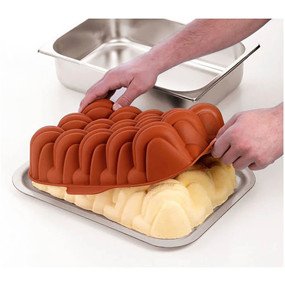 Orange, Silicone Ice Cream Cake Mold, Hills Shape 4147002 Paderno