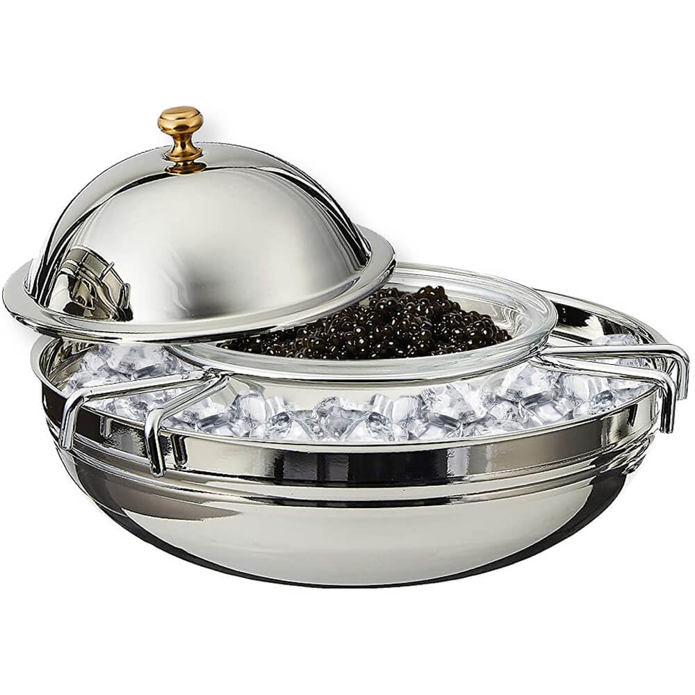 Stainless Steel 4-Piece Caviar Serving Set W/ Ice Bowl View 2