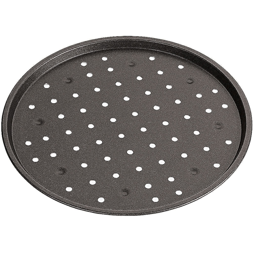 Black, Aluminum Nonstick Perforated Round Baking Sheet, 11.88" 41729
