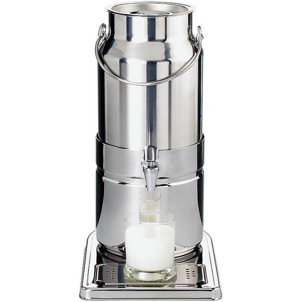 APS Stainless Steel Milk Dispenser W/ Cold Pack & Drip Tray, 3.2 Qt