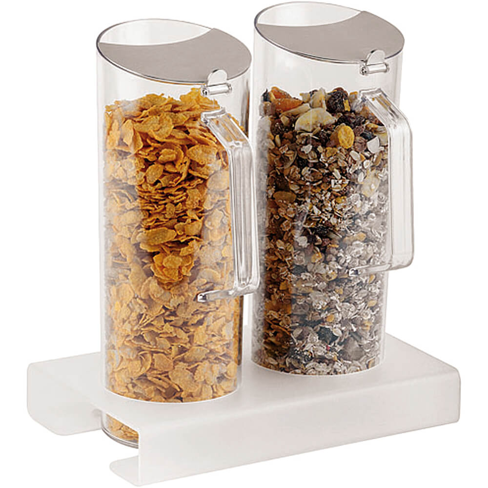APS Clear, Polycarbonate Double Cereal Dispenser Pitcher W/ Plexiglass
