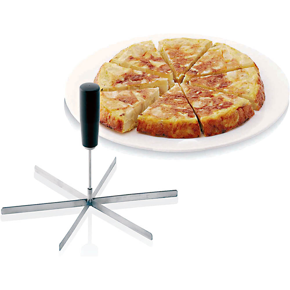 Black, Stainless Steel 6 Slice Cake Cutter/ Slicer, 14" 4259906