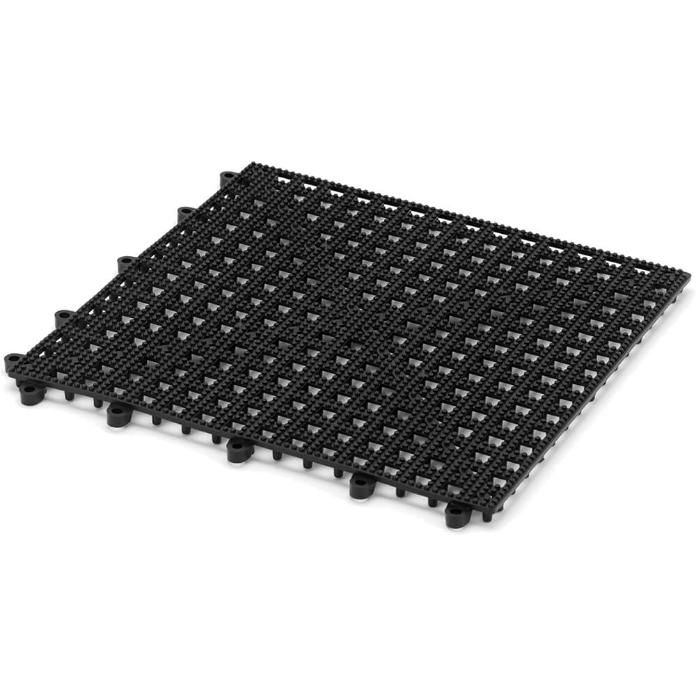 Paderno Black, Plastic Skid Resistant Bar Mat, Square, 5.88", 4410004