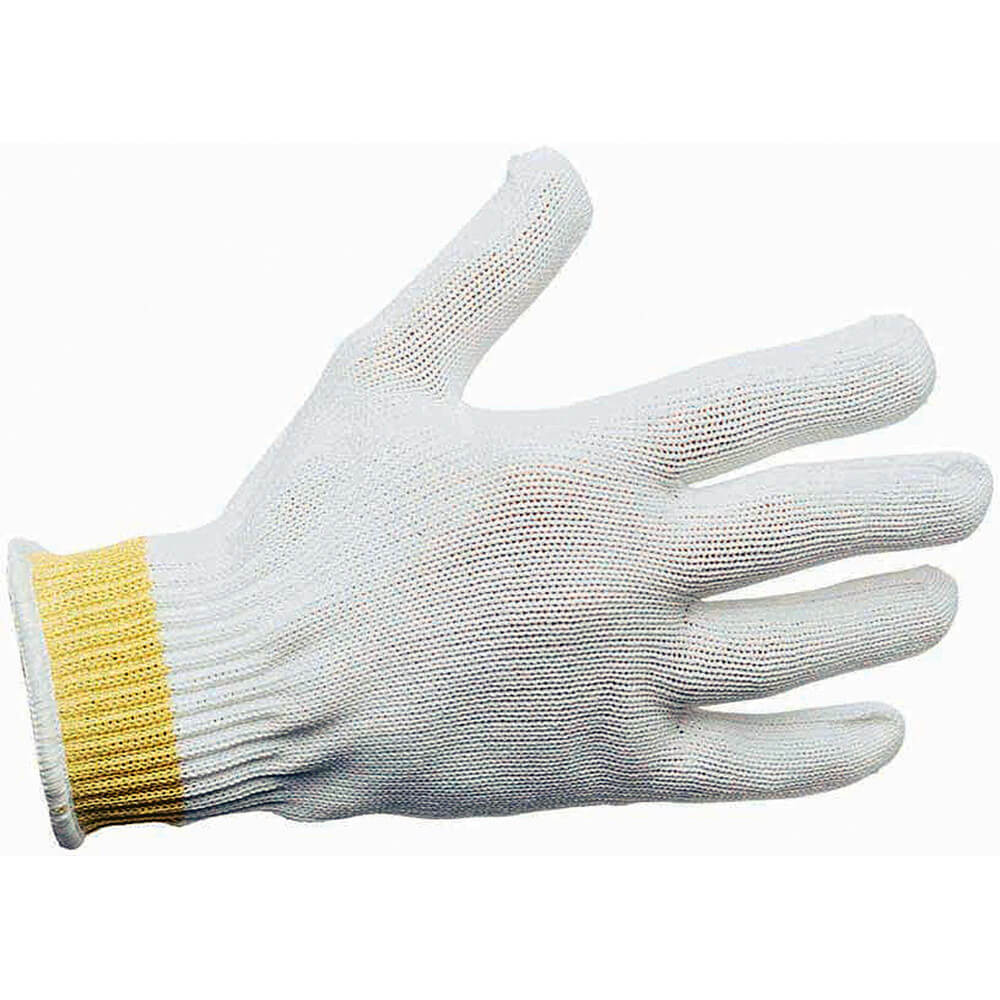 White, Polyester Knit / Glass Fiber Cut Resistant Glove, Small