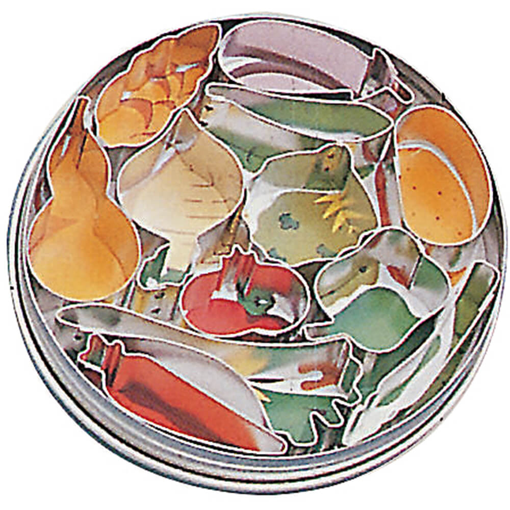 Stainless Steel Vegetable Cookie Cutters, Set Of 12 Assorted Pieces