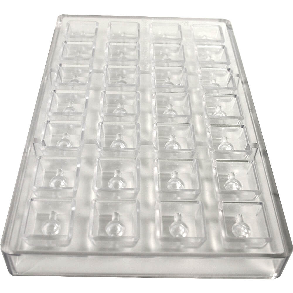 Polycarbonate Chocolate Mold, Indented Square, 28 Cups | 47860-27 ...
