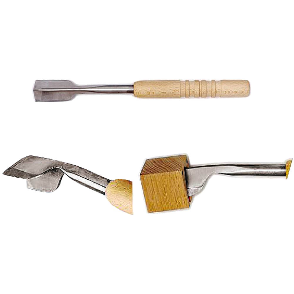 World Cuisine Beechwood, Stainless Steel Set Of 4 Ice Carving Tools W