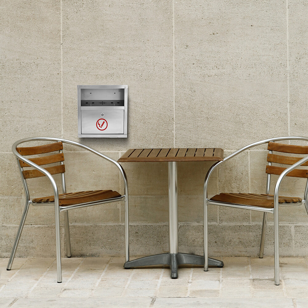 Stainless Steel Quick Clean Wall Mounted Cigarette Disposal Bin