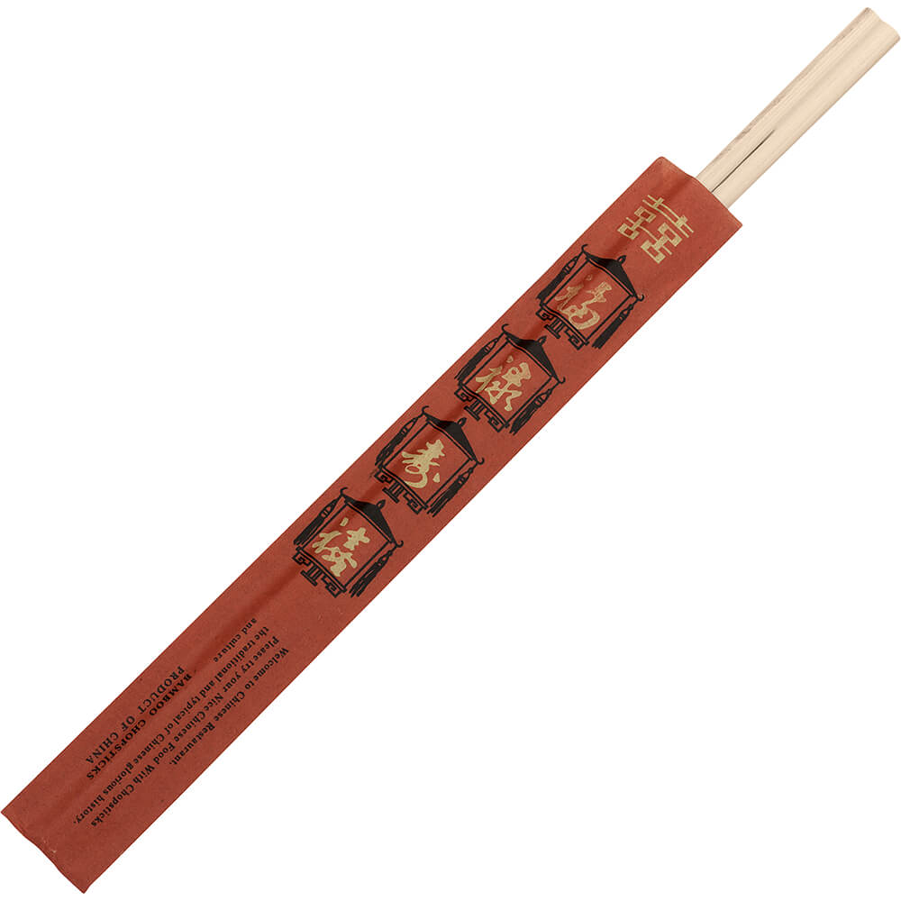 Wooden Bamboo Chopsticks, Wrapped, 8.63", 100/PK