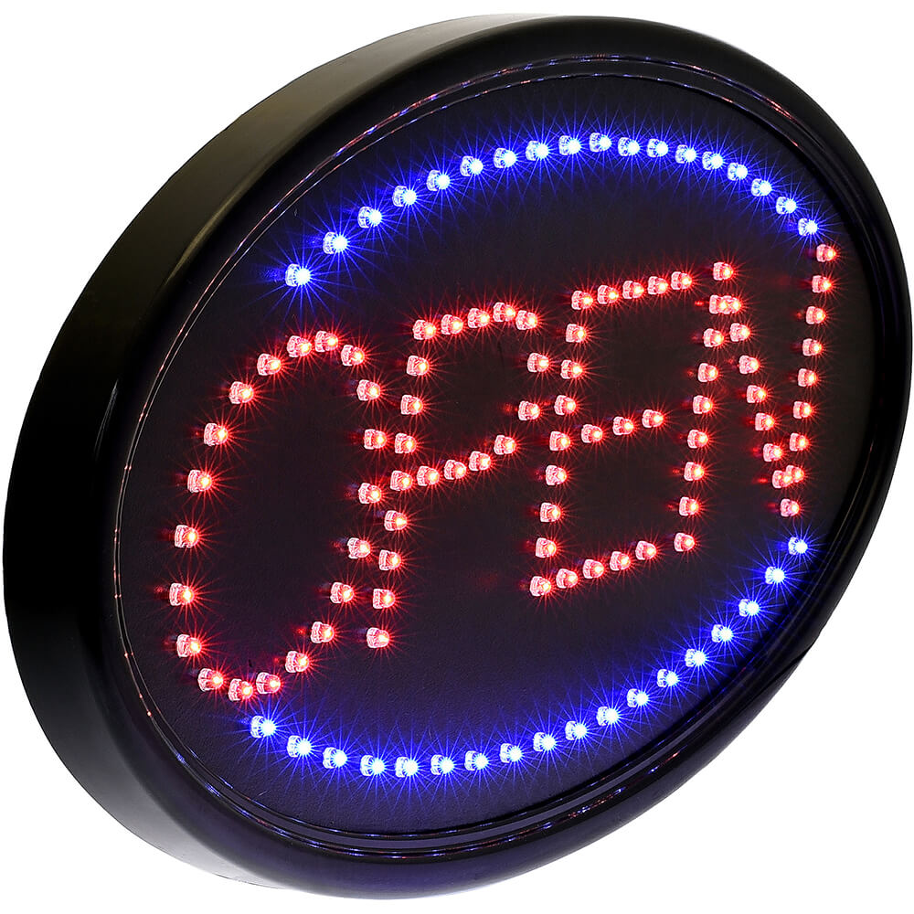 Black, ABS LED Open Sign, Oval, 19" X 10" View 3