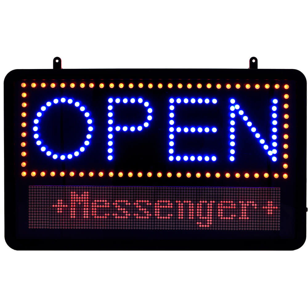 Black, ABS LED Open Programmable Sign