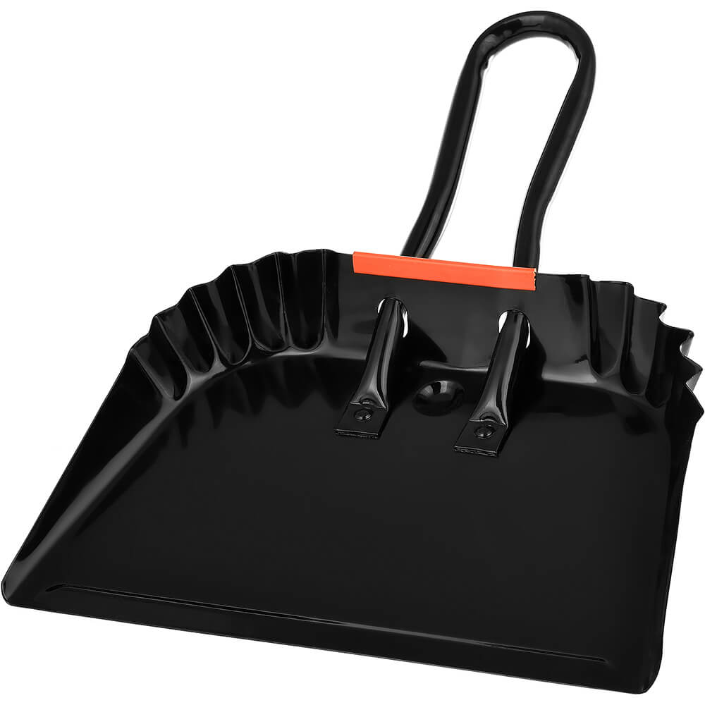 Black, Stainless Steel 12" Heavy Duty Metal Dustpan 499912 Alpine