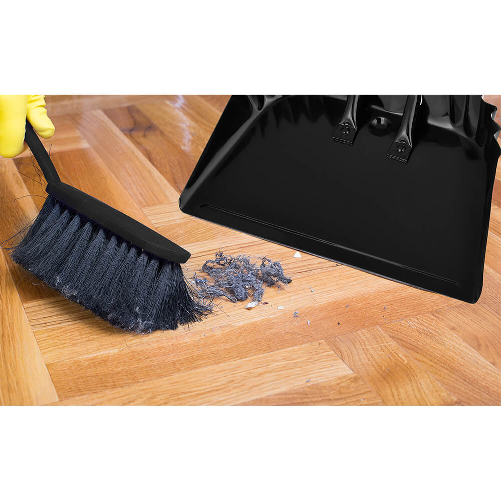 Black, Stainless Steel 12" Heavy Duty Metal Dustpan 499912 Alpine