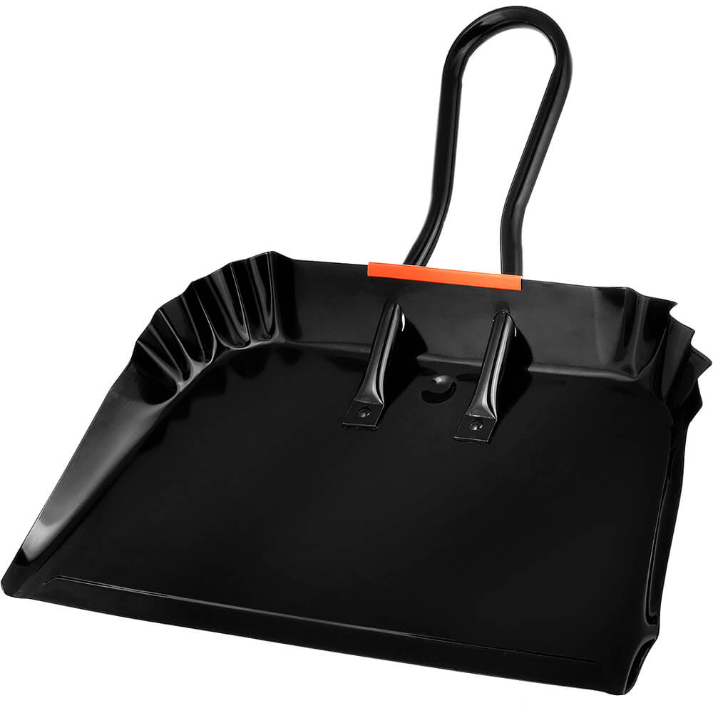 Black, Stainless Steel 17" Heavy Duty Metal Dustpan 499917 Alpine