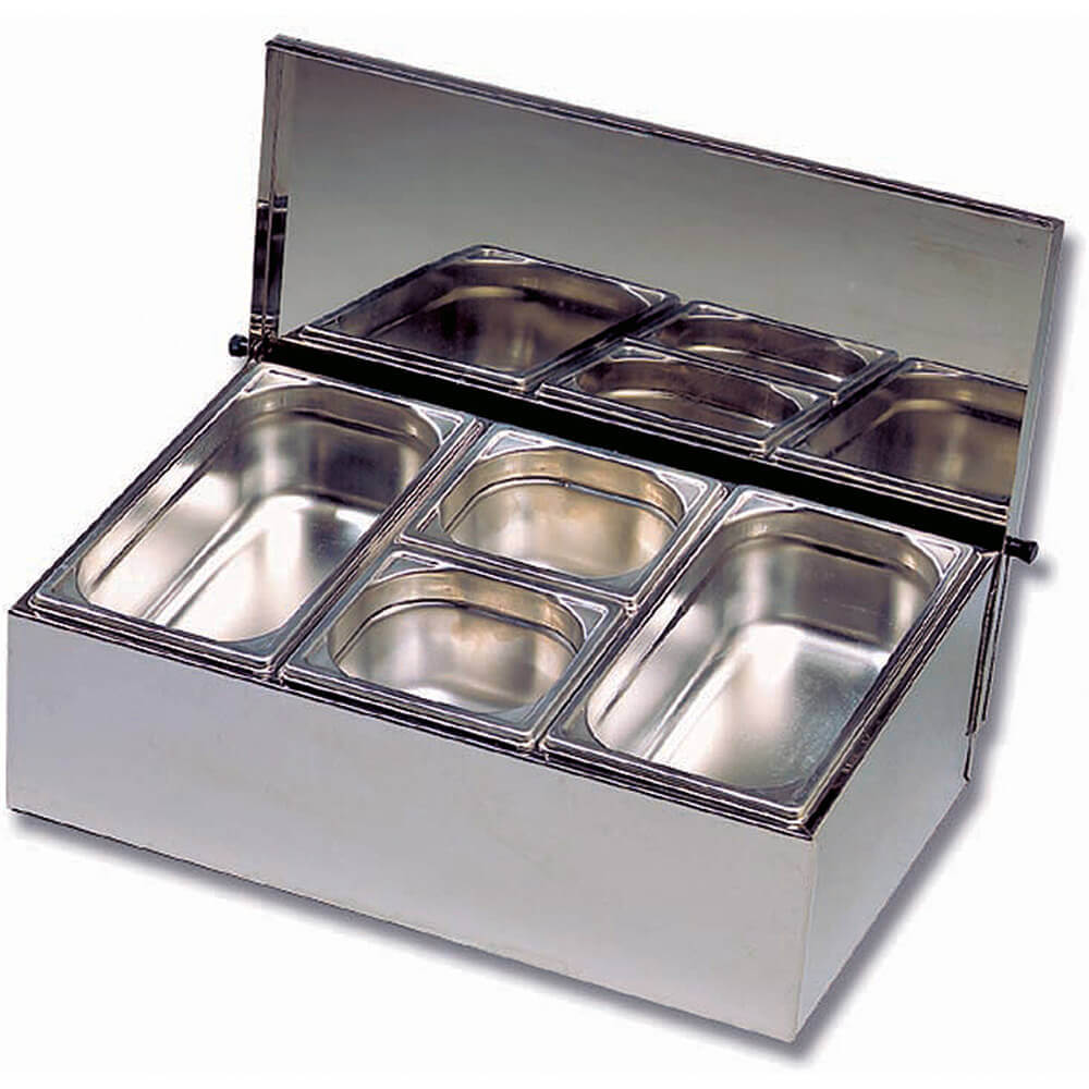 Stainless Steel, 4 Compartment Condiment Caddy, Countertop 511520