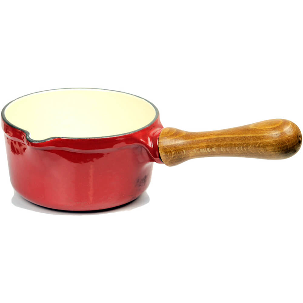 Chasseur Red, Cast Iron Saucepan / Butter Warmer Wit Black Base, 0.5 Qt, A1713014