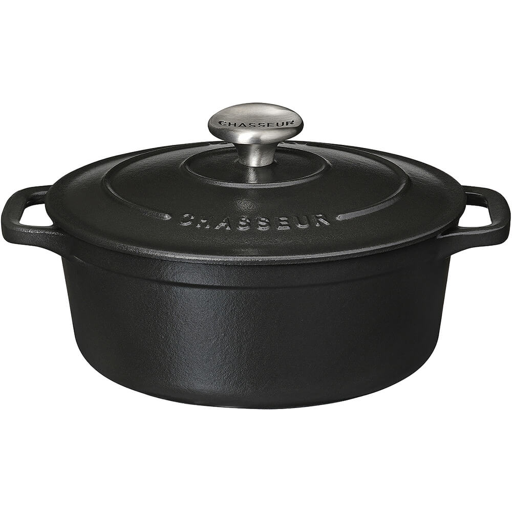 Black, Cast Iron Round Dutch Oven, 4 Qt A1737024 Chasseur