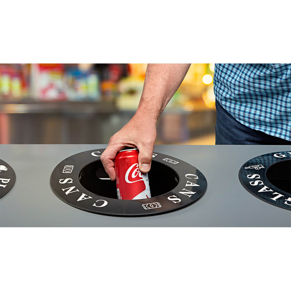 Black, Corrugated Plastic Indoor Trash Can and Recycling