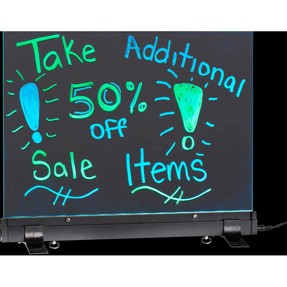 Black, LED Flashing Erasable Message Board with Acrylic Writing Panel