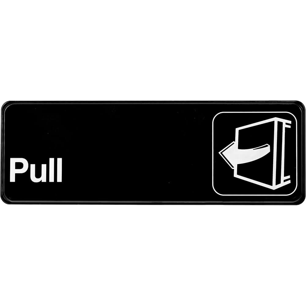 Black, ABS Pull Sign, 3" X 9", White Lettering