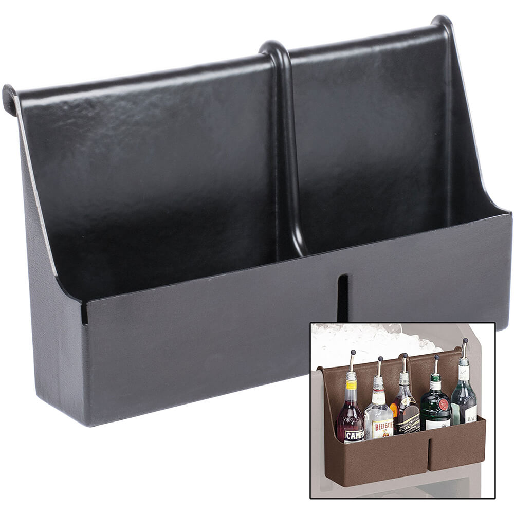 Dark Brown, Plastic 5 Bottle Liquor Bottle Holder with Hanging Edge