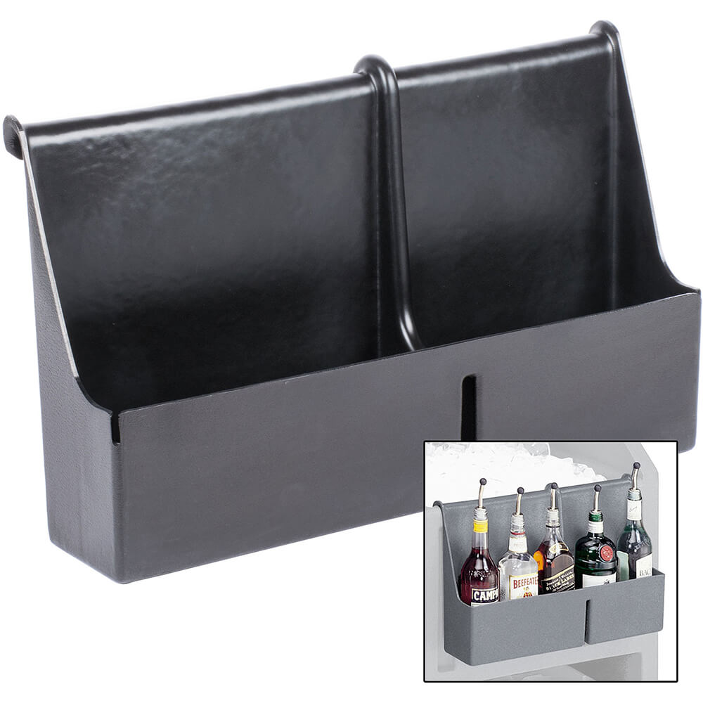 Granite Gray, Plastic 5 Bottle Liquor Bottle Holder with Hanging Edge BAR54SR191 Cambro