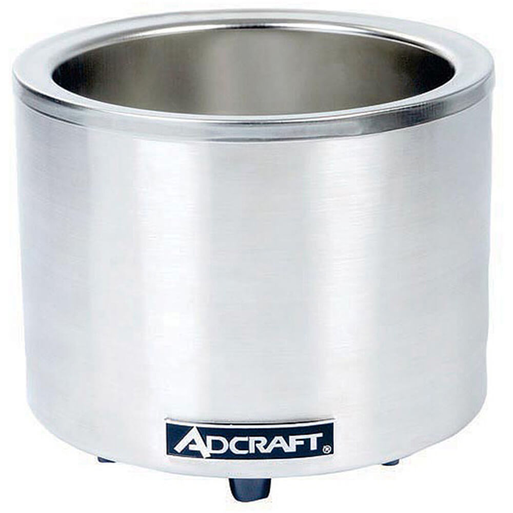 Adcraft Stainless Steel Round Food Warmer / Slow Cooker, 11 Qt, FW1200WR