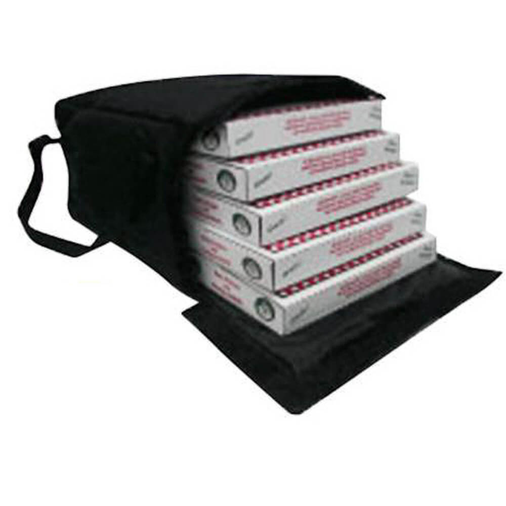 Black, Nylon Insulated Premium Pizza Bag, Food Delivery Bag Holds (5) 18" Pizza Boxes View 2