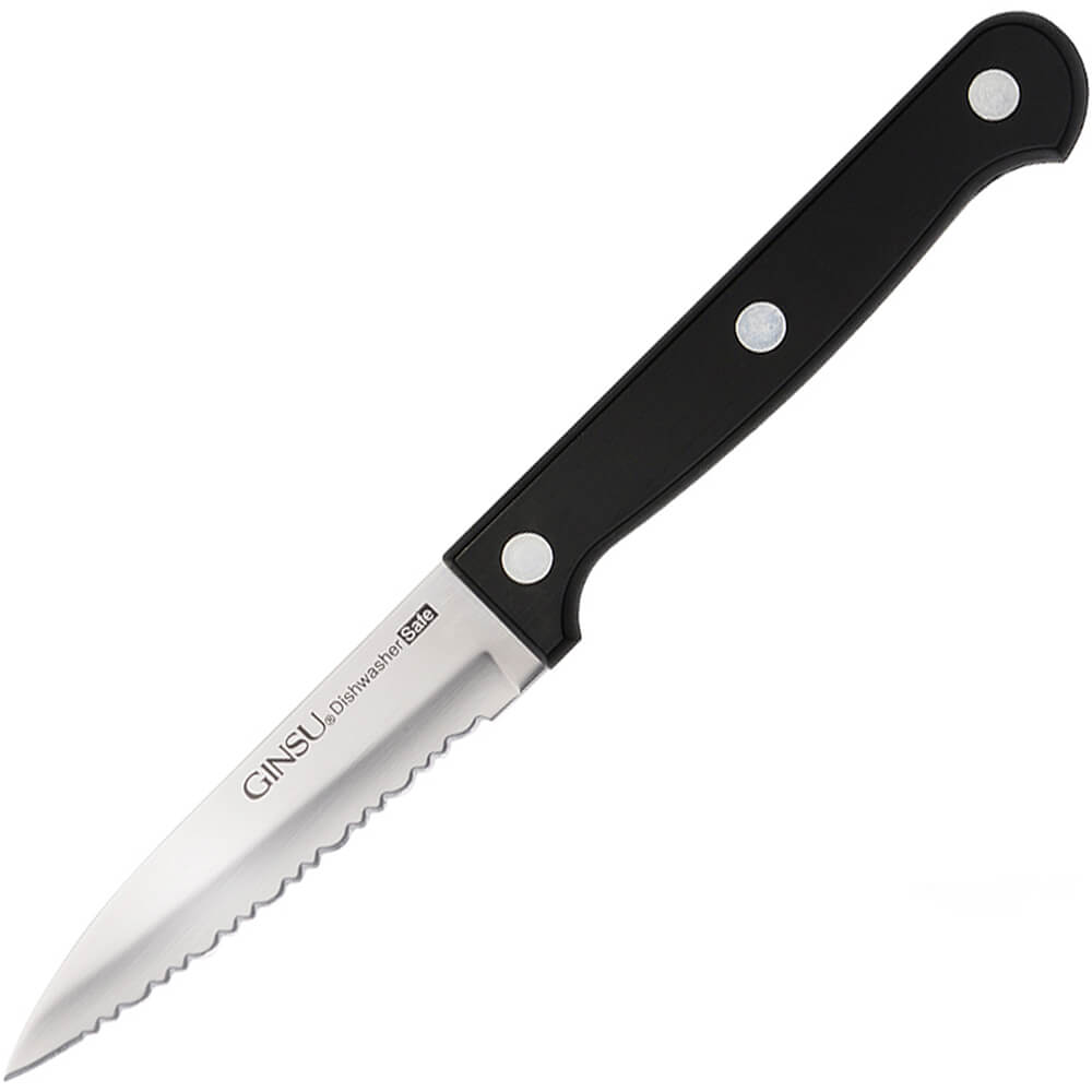 Black, KISO Series 3" Serrated Paring Knife KISKBDS0015 Ginsu