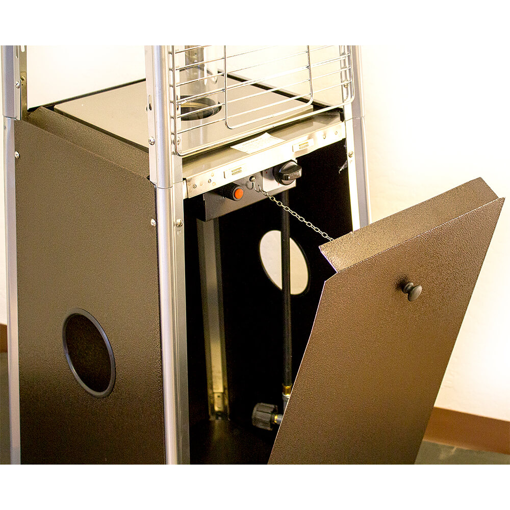 40,000 BTU Outdoor Propane Heater, Gold Hammered Bronze Square Pyramid