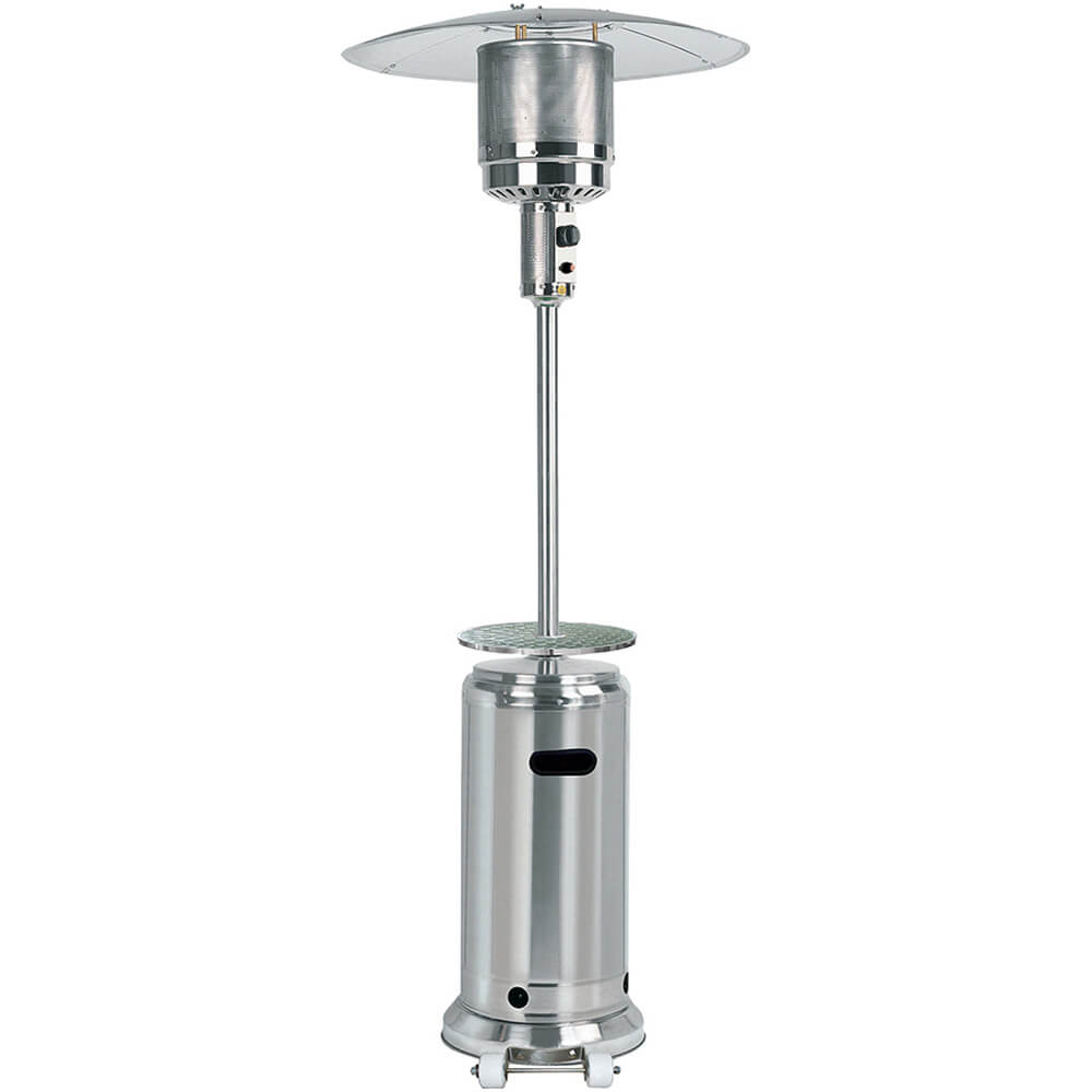 Stainless Steel, 41,000 BTU Outdoor Propane Patio Heater With Table