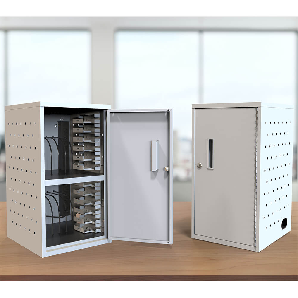 Luxor Gray, 12 Phone / Tablet / Small Laptop Tall Lockable Multi Device